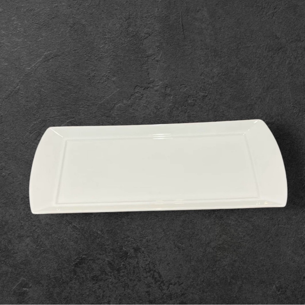 Limoges Bernardaud Fusion White Plate Tray Pastries Cake Entertain Rectangle